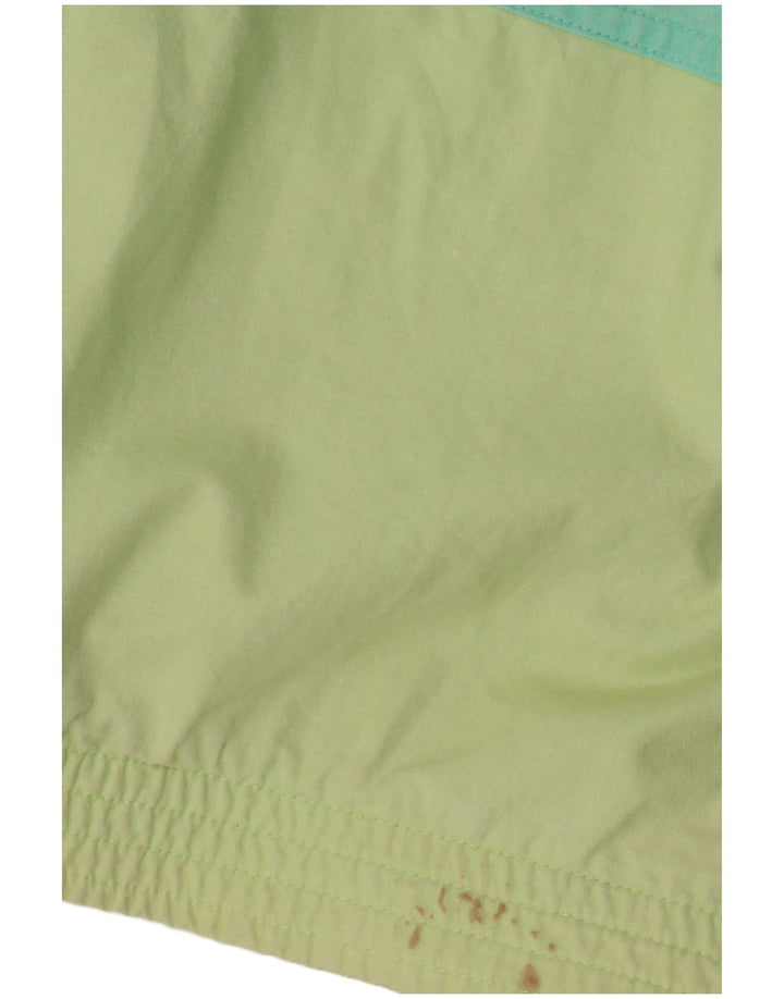 Jaqueta corta-vento oversized feminina vintage UK 20 2XL verde colorblock
