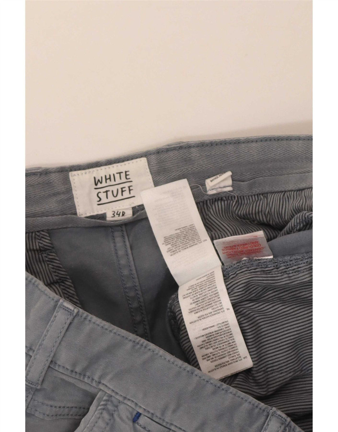 Shorts Chino Masculino White Stuff W34 Grande Algodão Cinza