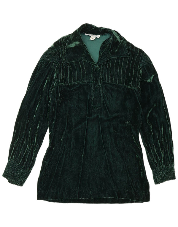 Pulôver feminino de veludo VINTAGE EUA 8 verde médio