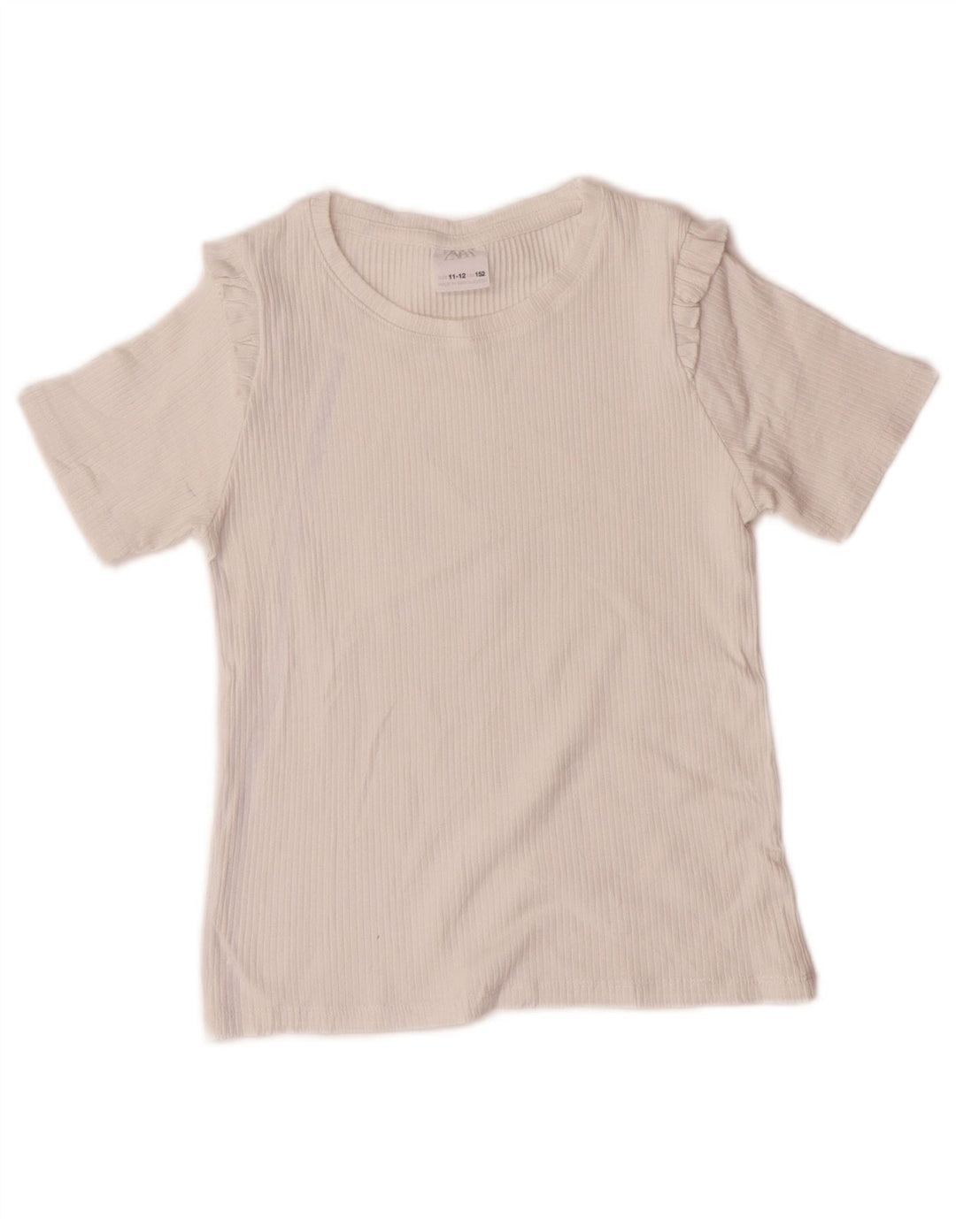 Top Zara Meninas T-Shirt 11-12 Anos Branco