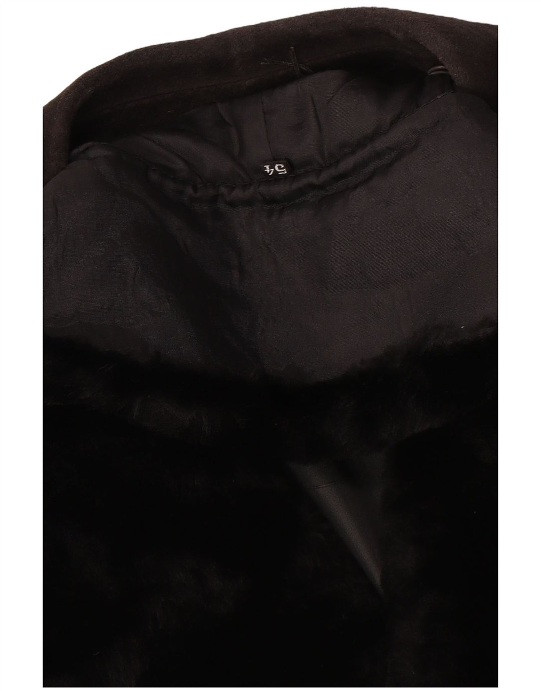 Casaco feminino vintage de camurça com peito duplo IT 54 3XL preto