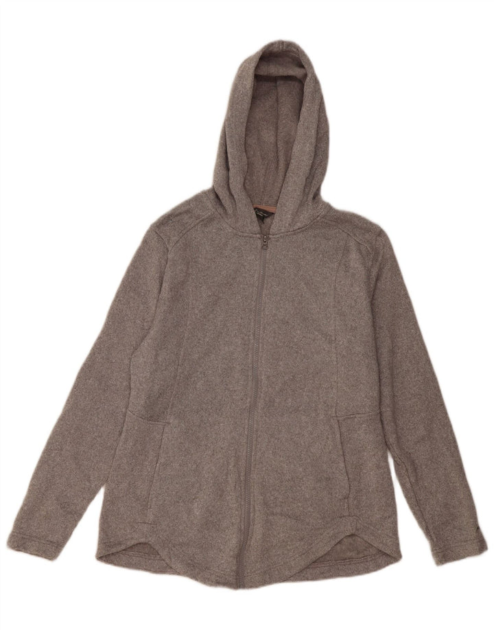 Suéter feminino Eddie Bauer com capuz e zíper Reino Unido 18 XL cinza poliéster