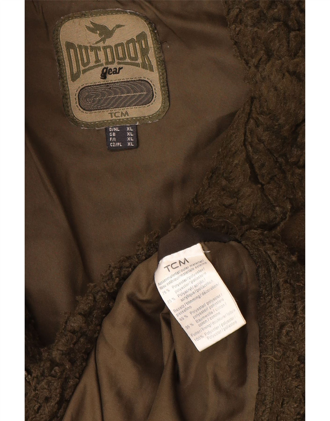 Jaqueta de lã masculina TCM UK 42 XL poliéster cáqui