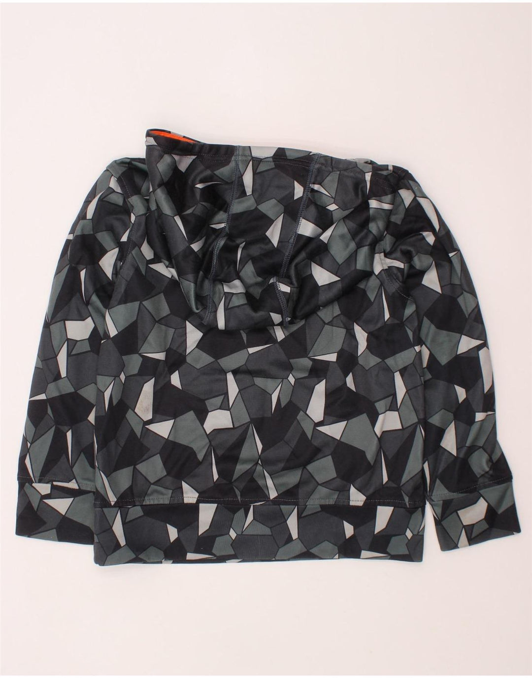 PUMA Meninos Hoodie Jumper 7-8 Anos Pequeno Poliéster Geométrico Cinzento