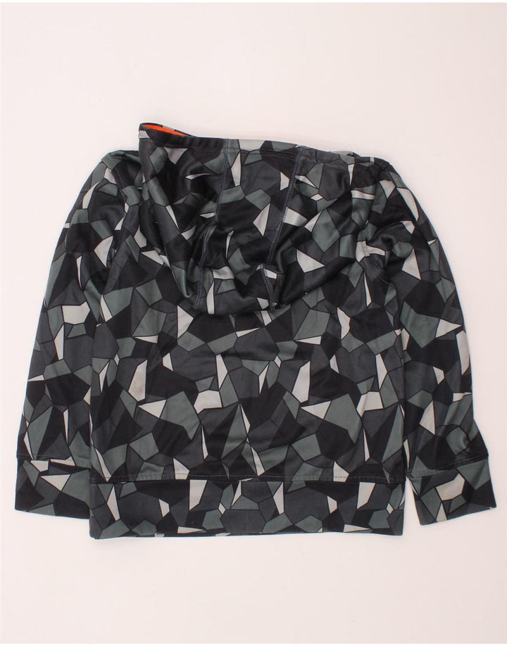 PUMA Meninos Hoodie Jumper 7-8 Anos Pequeno Poliéster Geométrico Cinzento