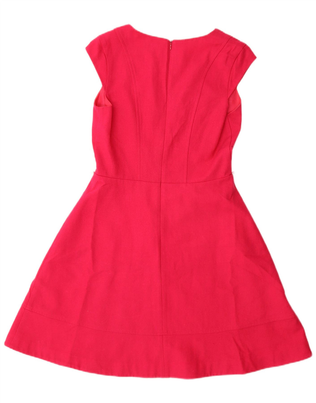 Vestido feminino Oasis A-Line UK 10 pequeno de lã rosa