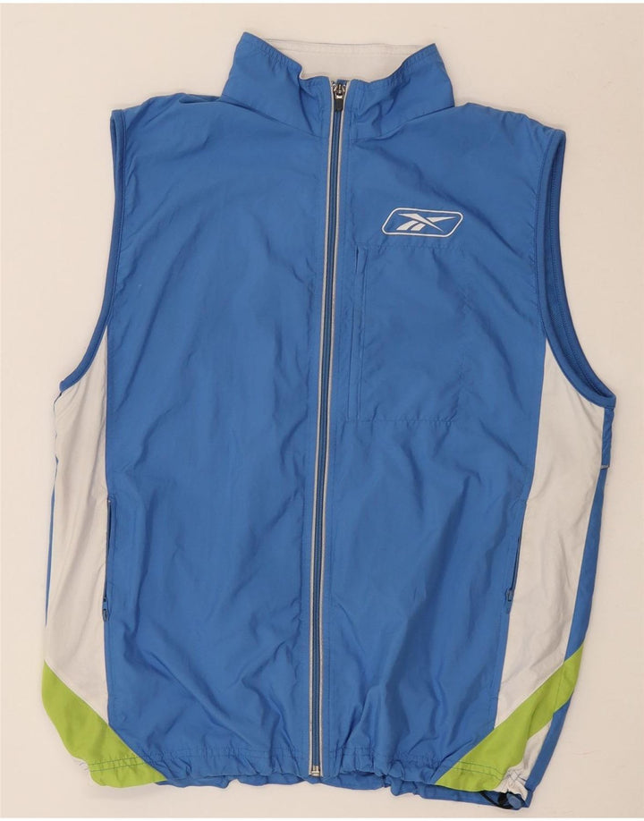 Reebok Mens Gilet UK 38 Médio Azul Colourblock Poliéster