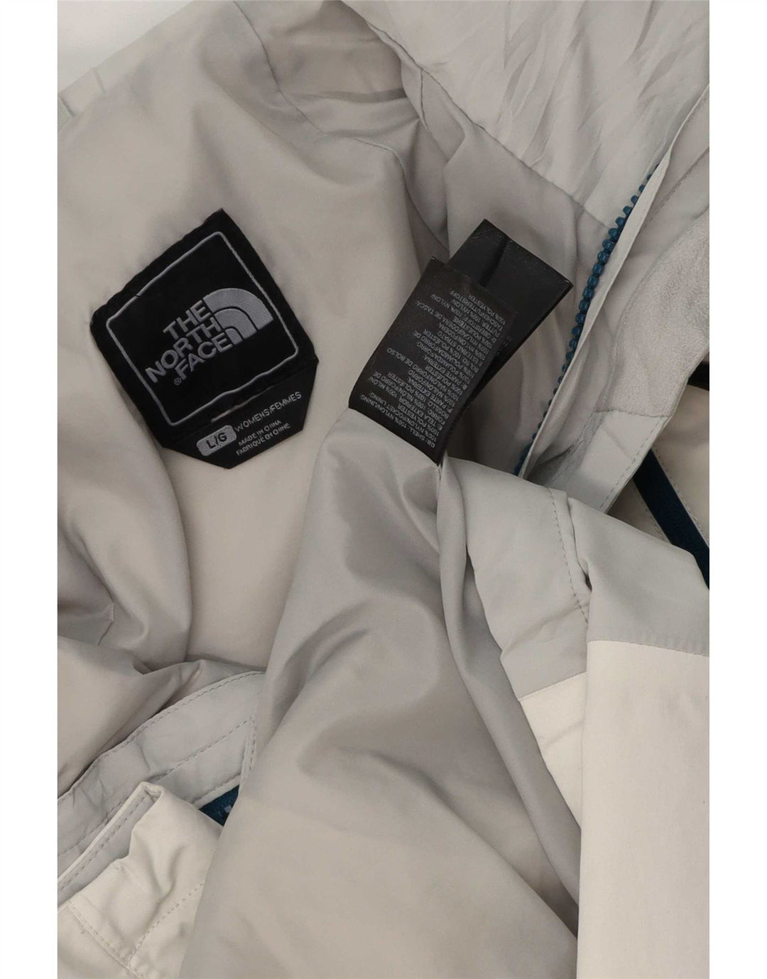 Jaqueta corta-vento feminina The North Face UK 16 grande bloco colorido branco
