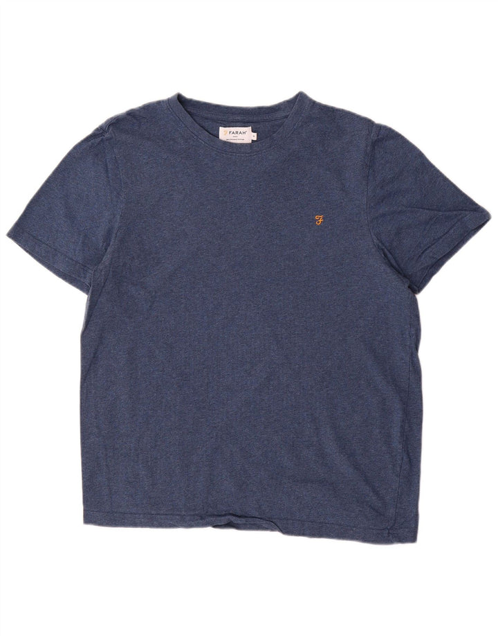 Camiseta masculina Farah Top médio algodão azul marinho