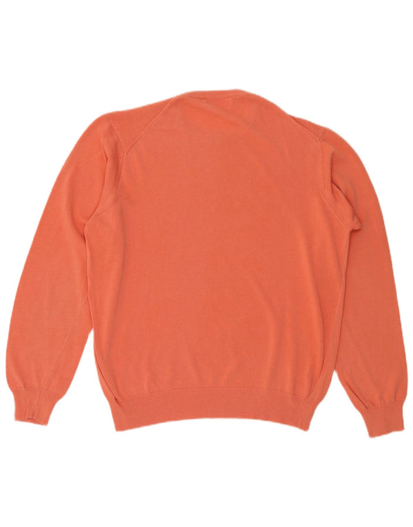 Il Granchio Suéter masculino com gola redonda e algodão laranja médio