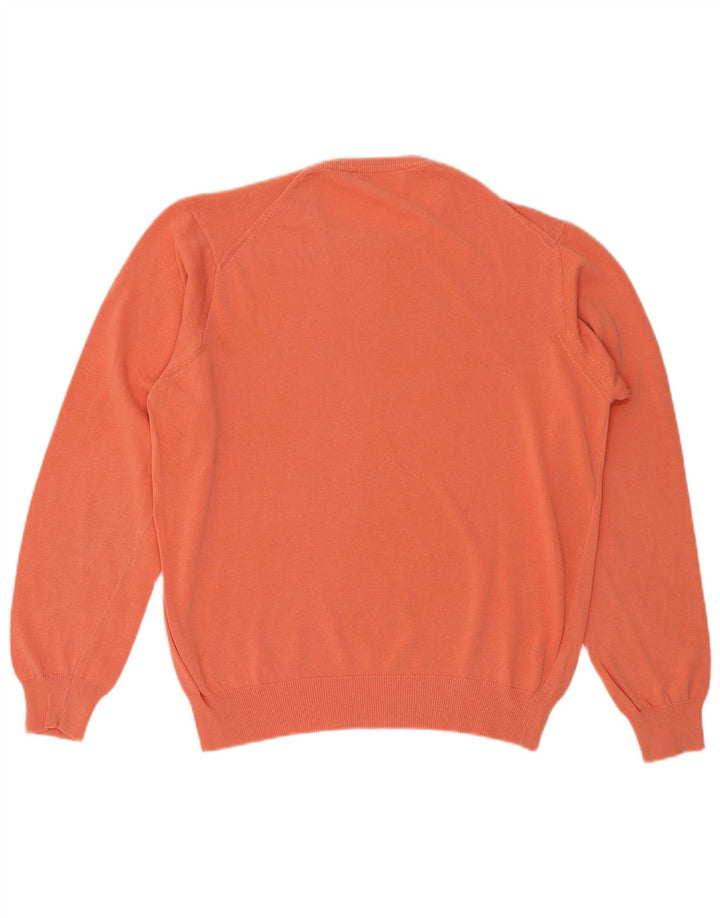 Il Granchio Suéter masculino com gola redonda e algodão laranja médio