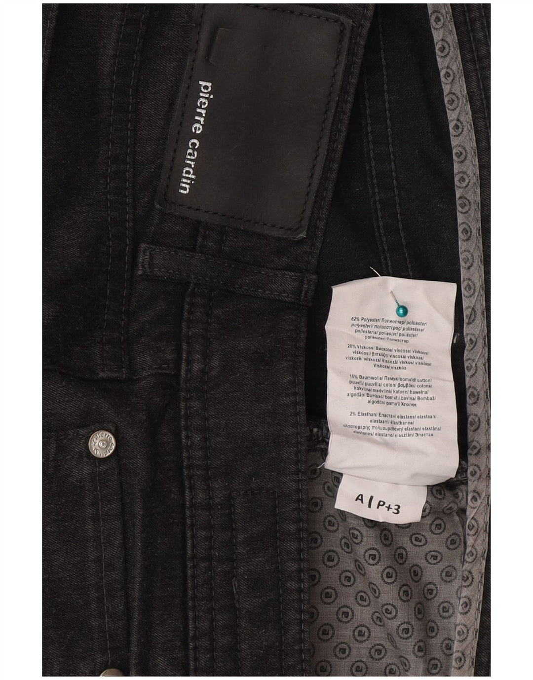 Pierre Cardin Mens Straight Jeans W36 L34 Cinza Poliéster