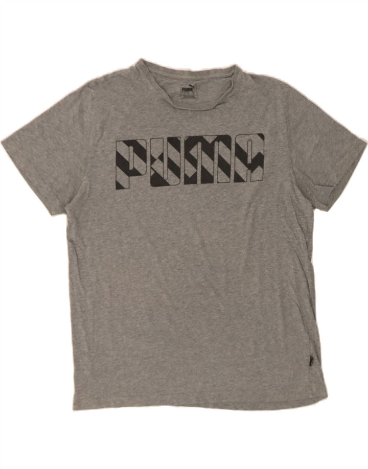 PUMA Mens Graphic T-Shirt Top XL Grey Vintage Puma and Second-Hand Puma from Messina Hembry 