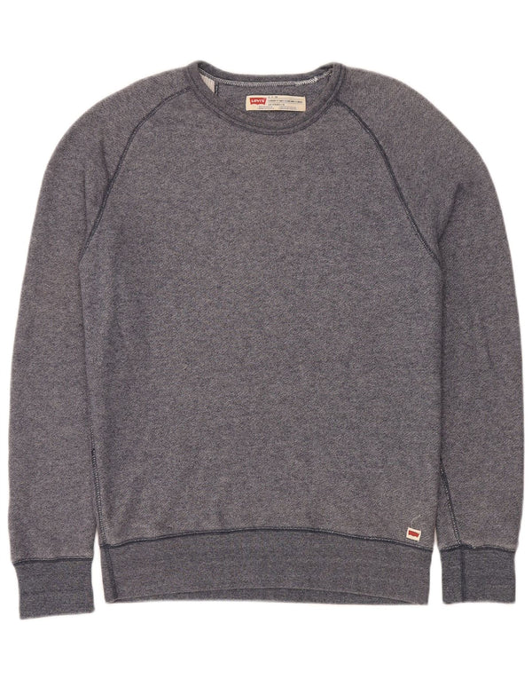 Moletom masculino Levi's Standard Fit pequeno algodão manchado azul marinho