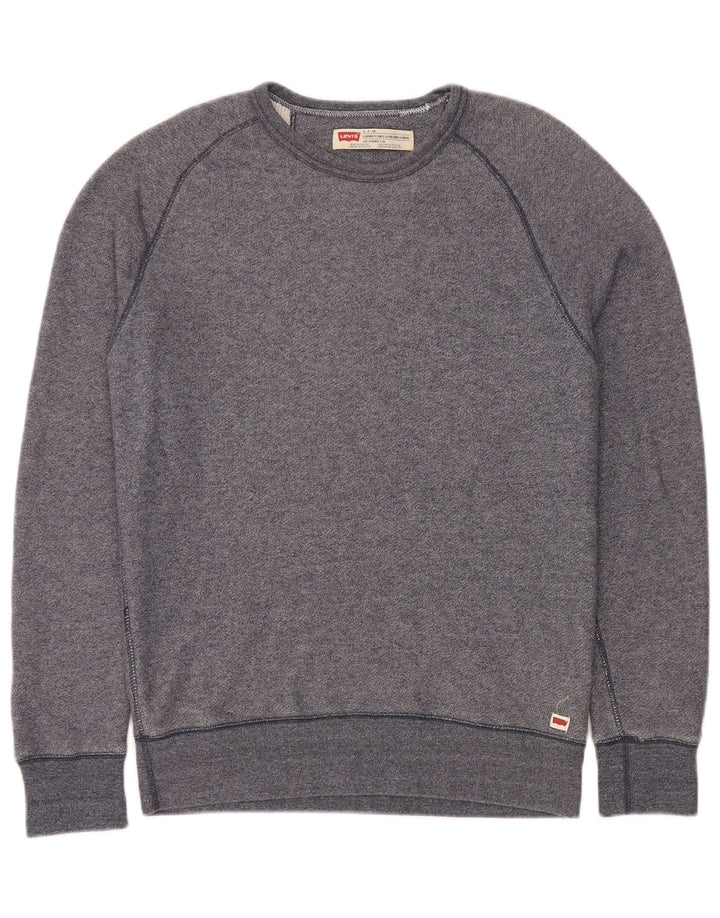 Moletom masculino Levi's Standard Fit pequeno algodão manchado azul marinho