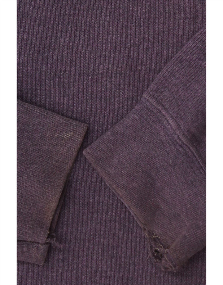 Moletom masculino ORVIS com zíper e gola alta de algodão roxo médio