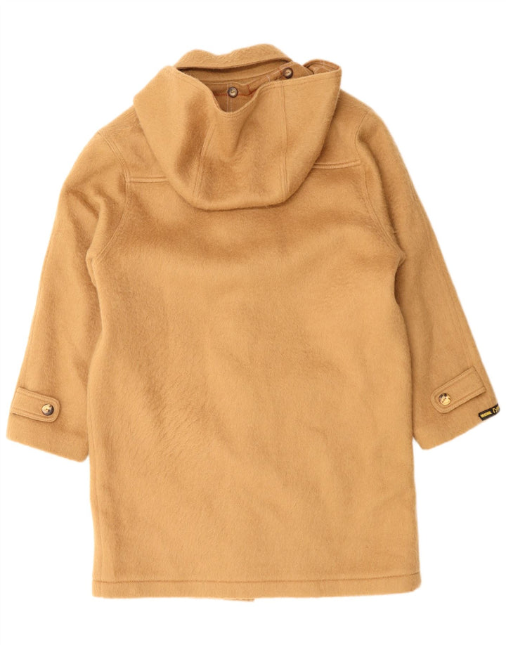 Casaco Duffle Masculino Vintage com Capuz UK 40 Lã Bege Grande