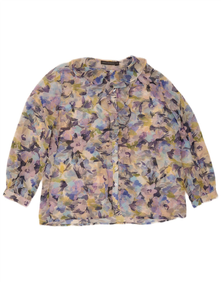 Blusa feminina transparente French Connection UK 10 pequena multicolorida