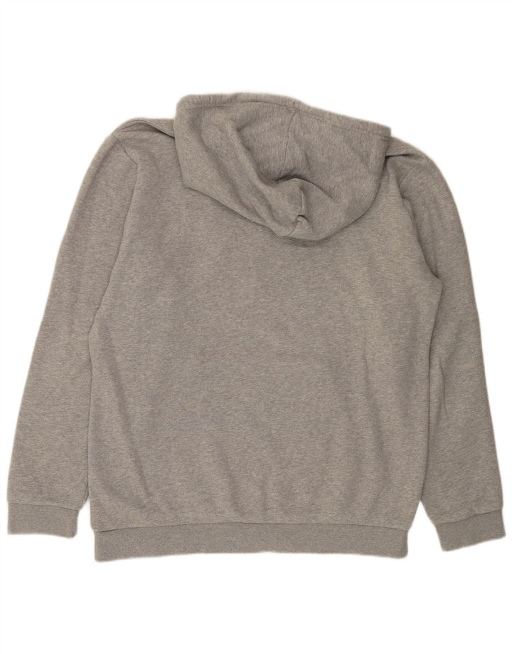 ADIDAS Mens Hoodie Jumper Grande Algodão Cinza