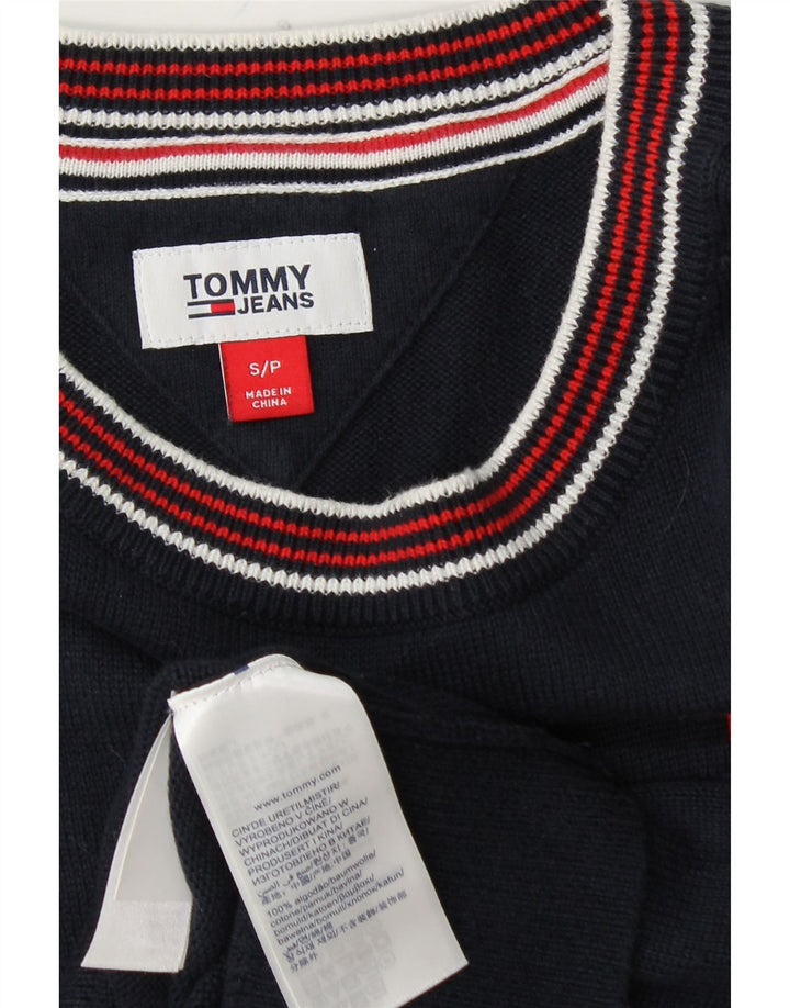 Suéter feminino TOMMY HILFIGER com gola redonda Reino Unido 10 pequeno azul marinho