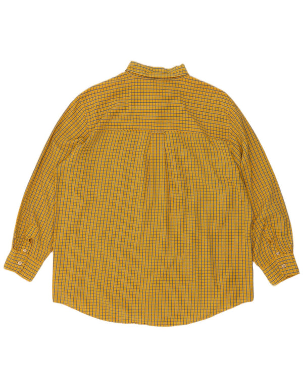 Camisa masculina Chaps grande algodão guingão amarelo