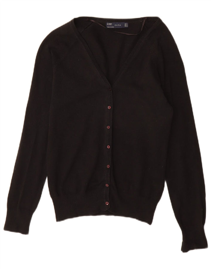 Suéter cardigã feminino Zara Reino Unido 12 algodão preto médio