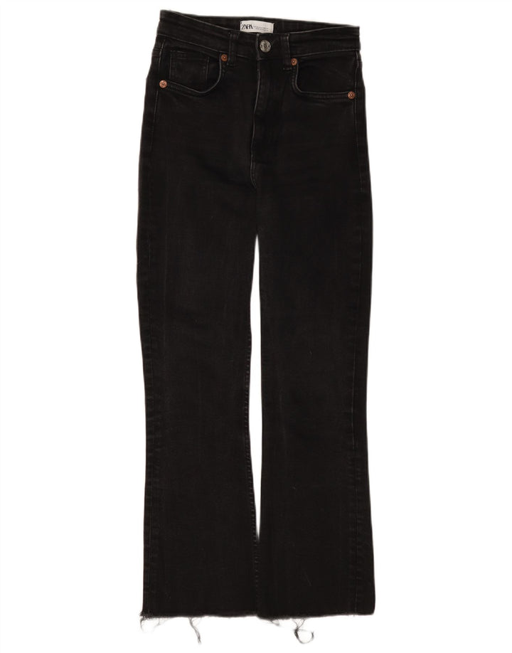 Calça jeans feminina Zara Bootcut EU 34 2XS W24 L26 preta