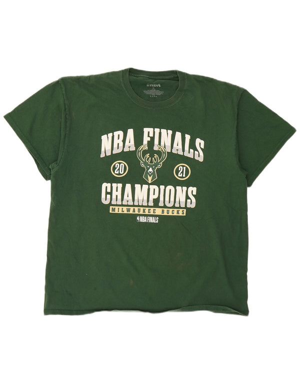 Camiseta gráfica masculina da NBA Top XL algodão verde
