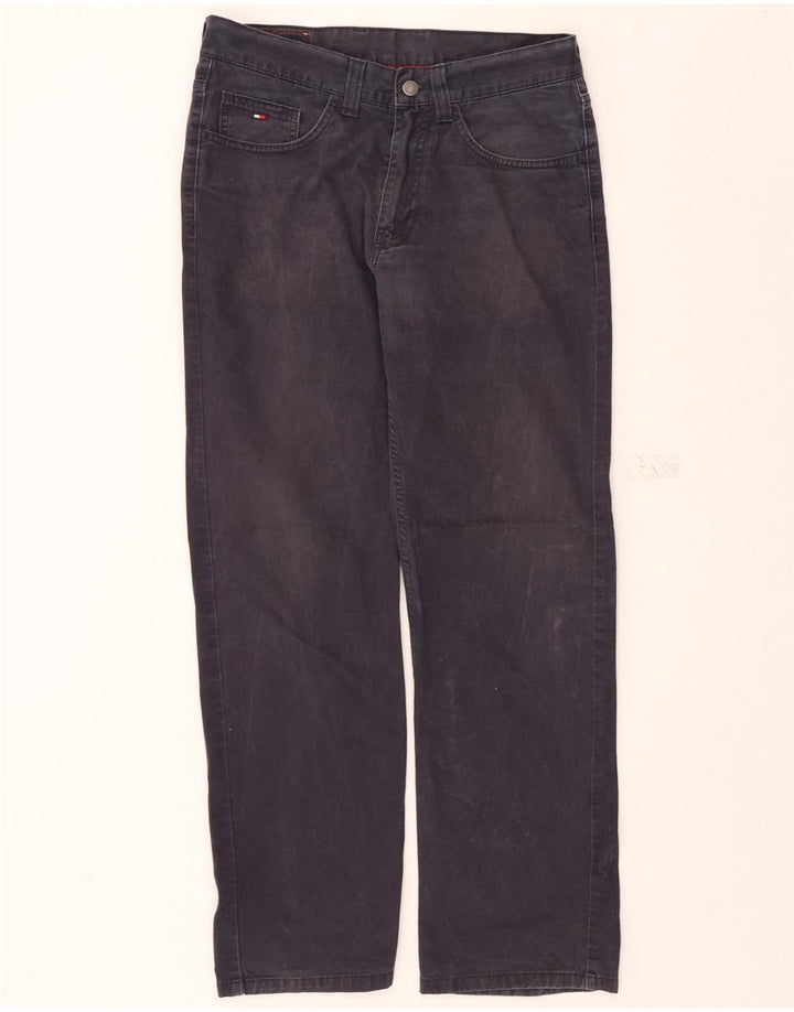 TOMMY HILFIGER Mens Straight Casual Trousers W32 L30 Black Cotton Vintage Tommy Hilfiger and Second-Hand Tommy Hilfiger from Messina Hembry 