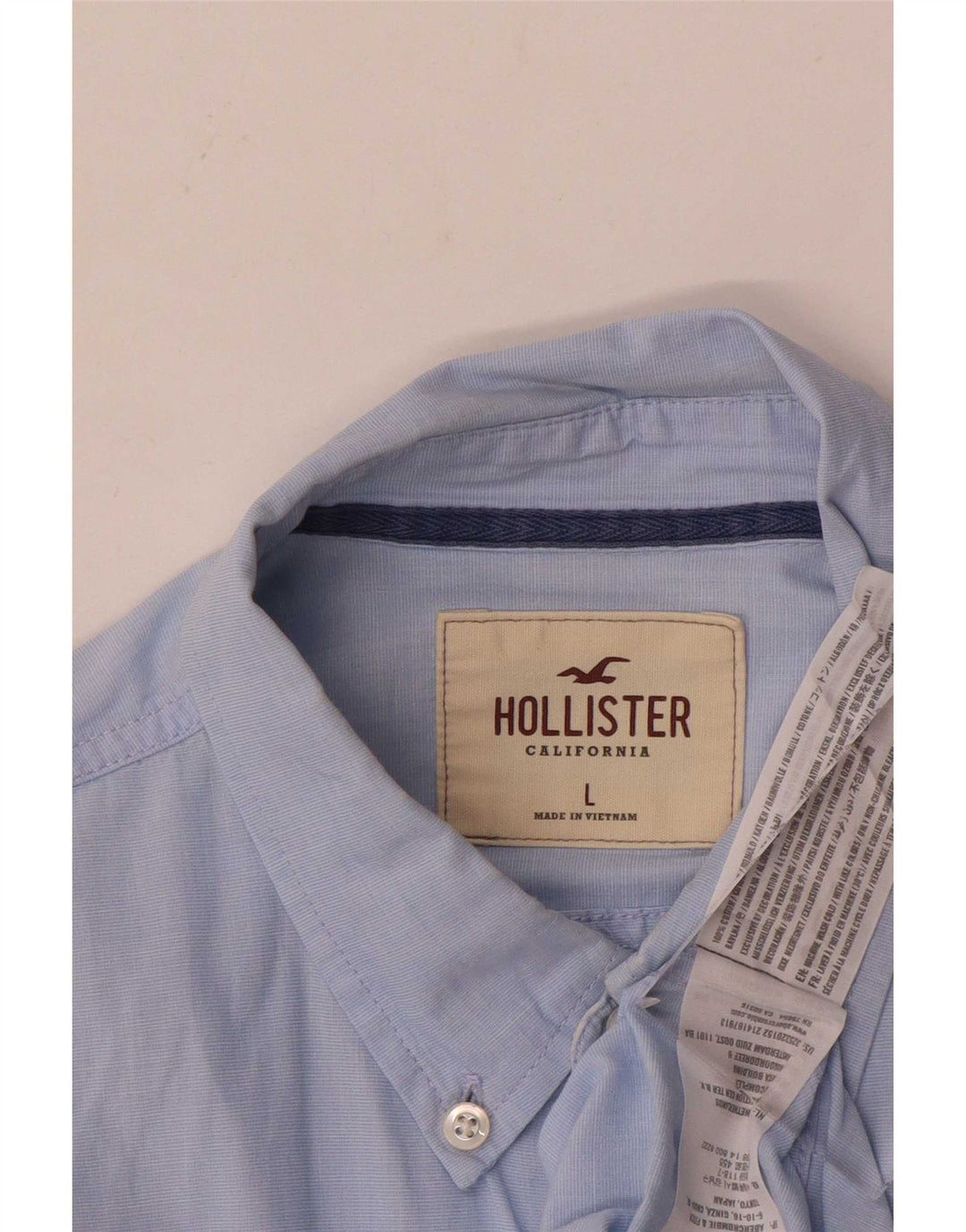 Camisa masculina Hollister grande algodão azul