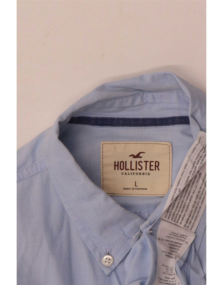 Camisa masculina Hollister grande algodão azul
