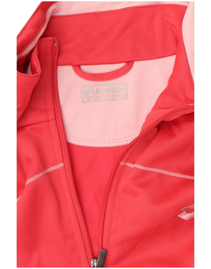 LOTTO Womens Tracksuit Top Jacket UK 14 Médio Vermelho
