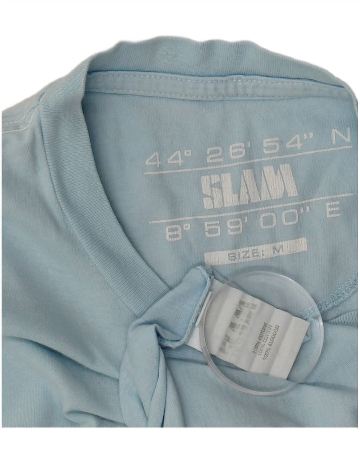 Camiseta masculina SLAM com estampa gráfica de algodão azul médio