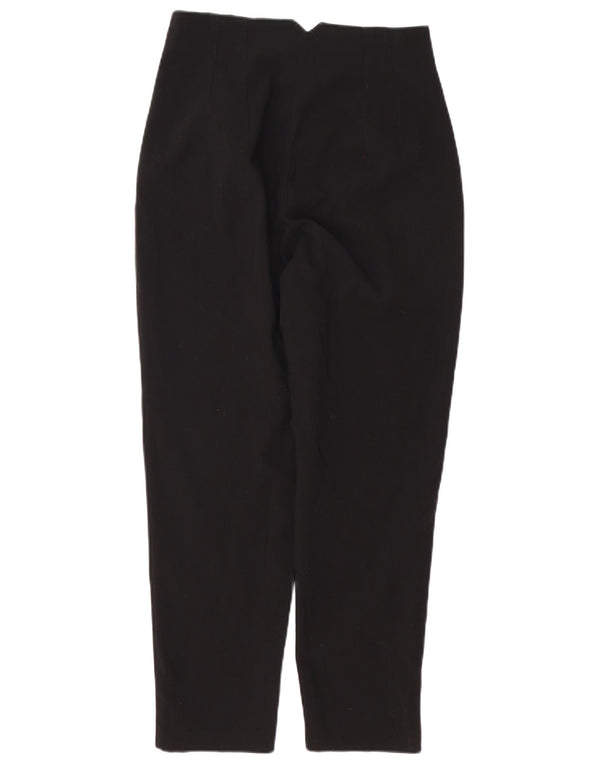 Zara Calça feminina casual de cintura alta cônica média W28 L27 preta