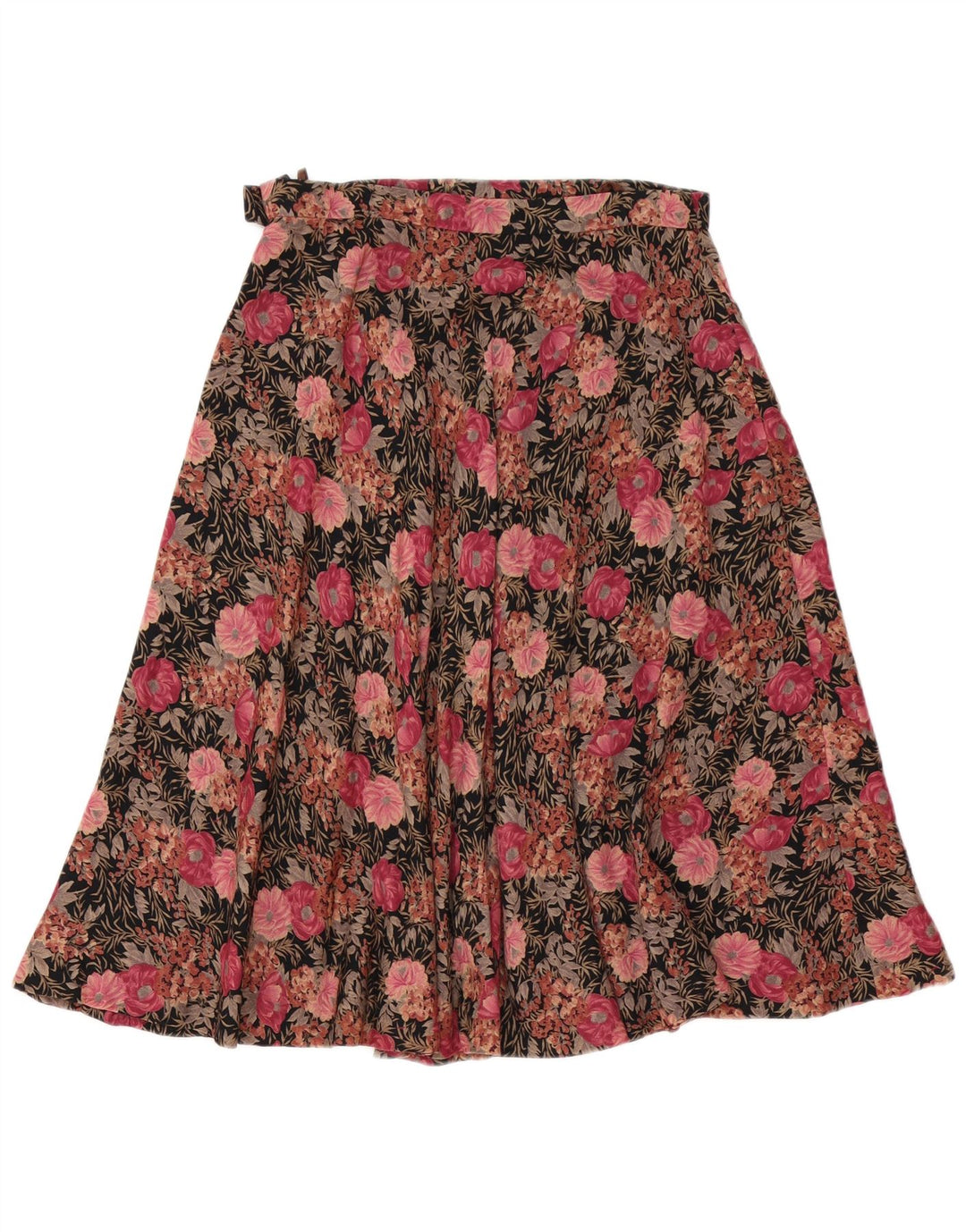 Saia feminina vintage linha A W30 médio rosa floral