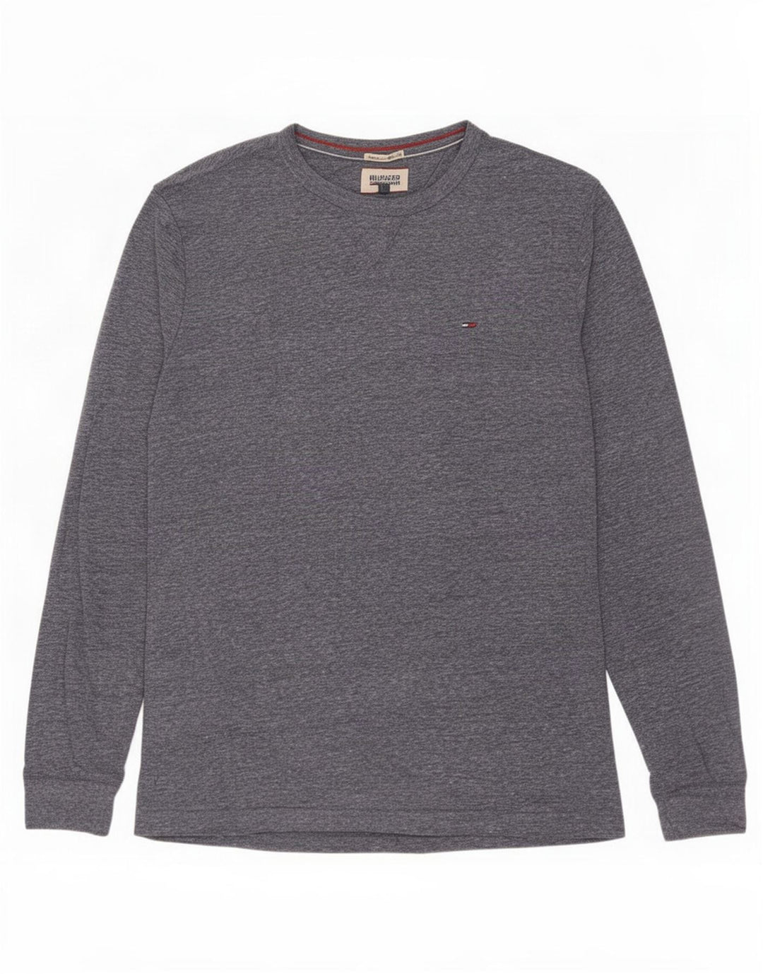 Tommy Hilfiger Top masculino de manga comprida grande poliéster manchado azul marinho