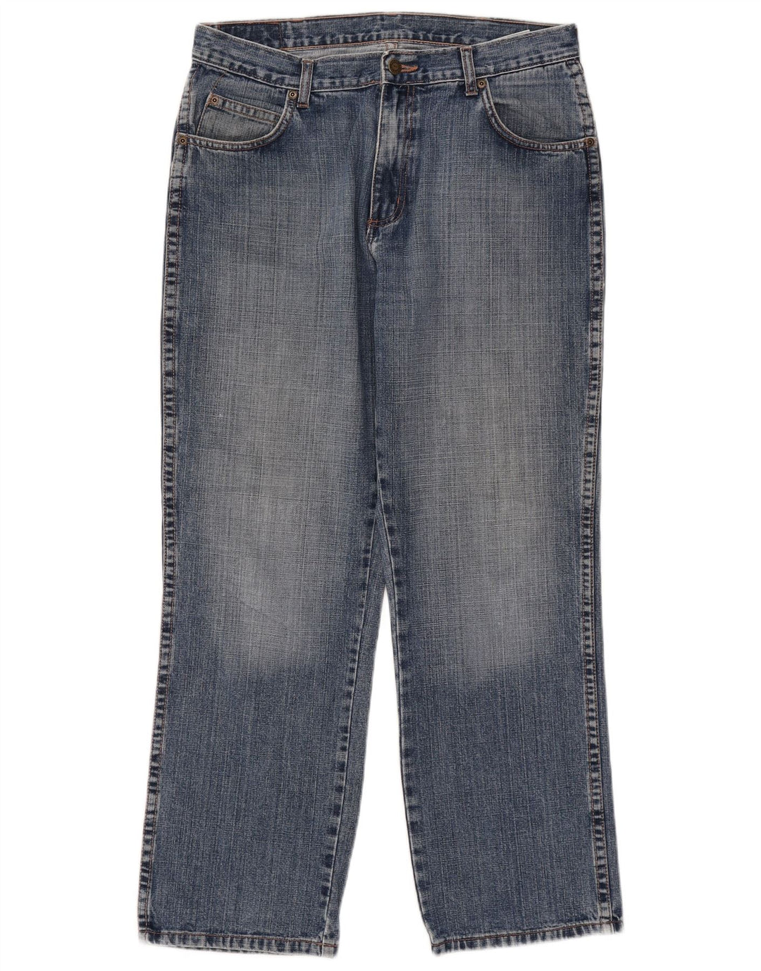 Wrangler Mens Regular Fit Jeans Reta W34 L30 Azul Algodão