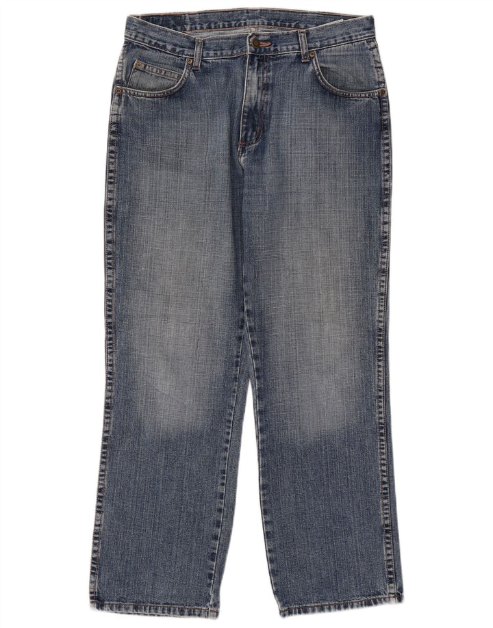 Wrangler Mens Regular Fit Jeans Reta W34 L30 Azul Algodão