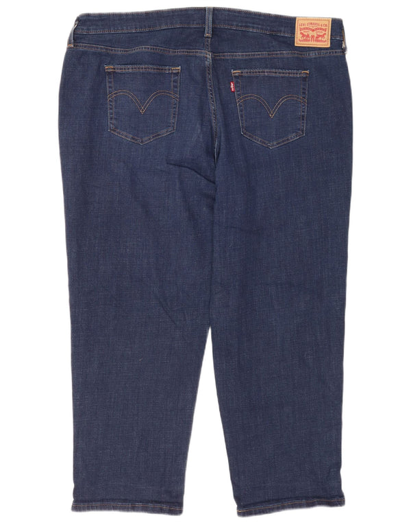 Calça jeans feminina Levi's Boyfriend cortada US 22 3XL W44 L26 azul algodão