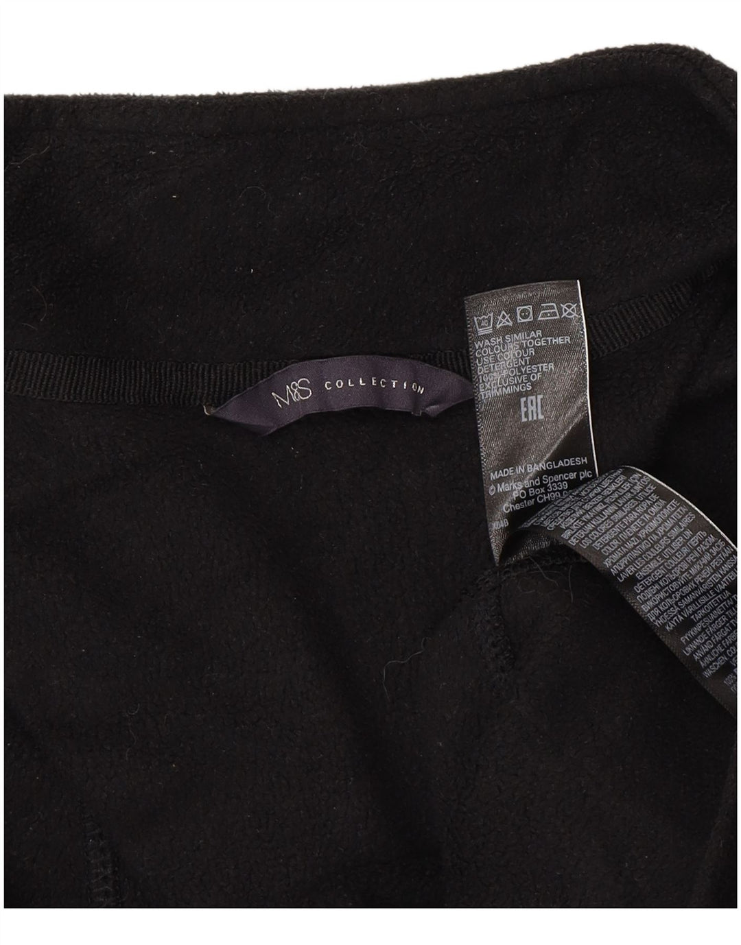 Jaqueta de lã feminina Marks & Spencer Reino Unido 16 grande poliéster preto