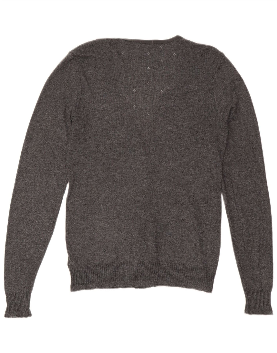 Suéter cardigã feminino JIGSAW UK 12 poliéster cinza médio