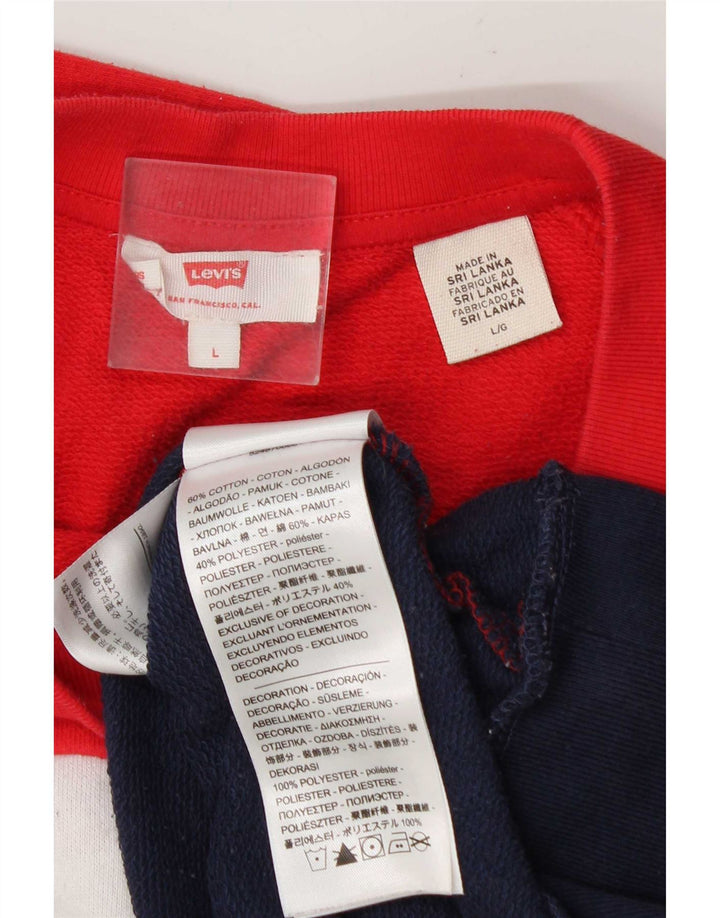 Moletom feminino Levi's Jumper UK 16 grande bloco colorido multicolorido