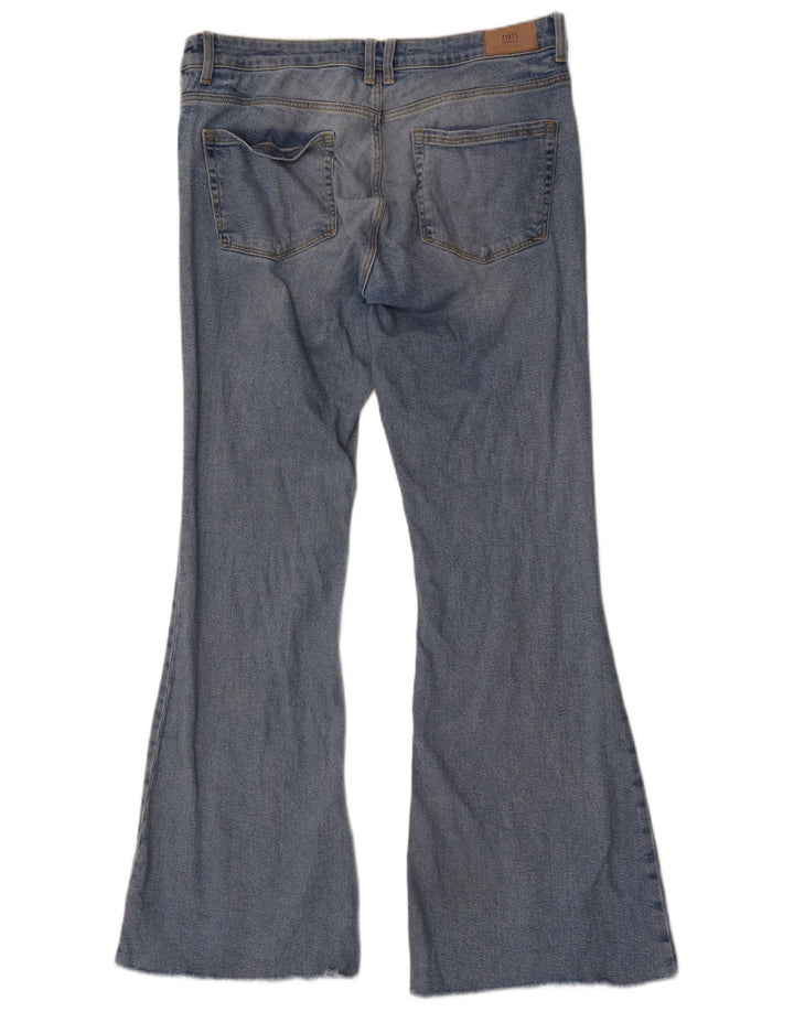 Zara Calça jeans feminina larga EU 42 Grande W32 L34 Azul