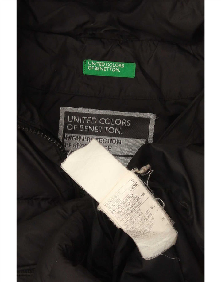 Jaqueta acolchoada feminina Benetton UK 14 médio preto nylon