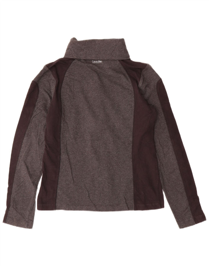 CALVIN KLEIN Jaqueta feminina de treino de desempenho UK 14 grande cinza