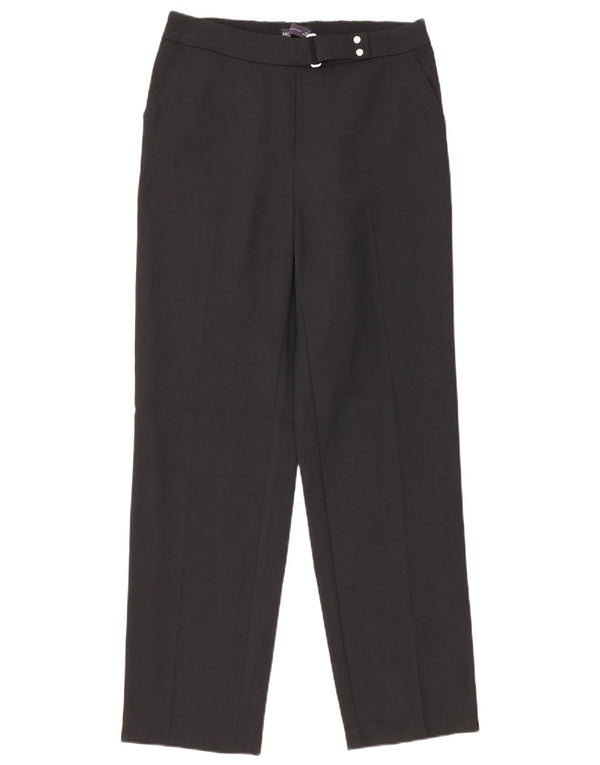 Calça chino reta feminina Marks & Spencer UK 10 pequena W28 L28 preta