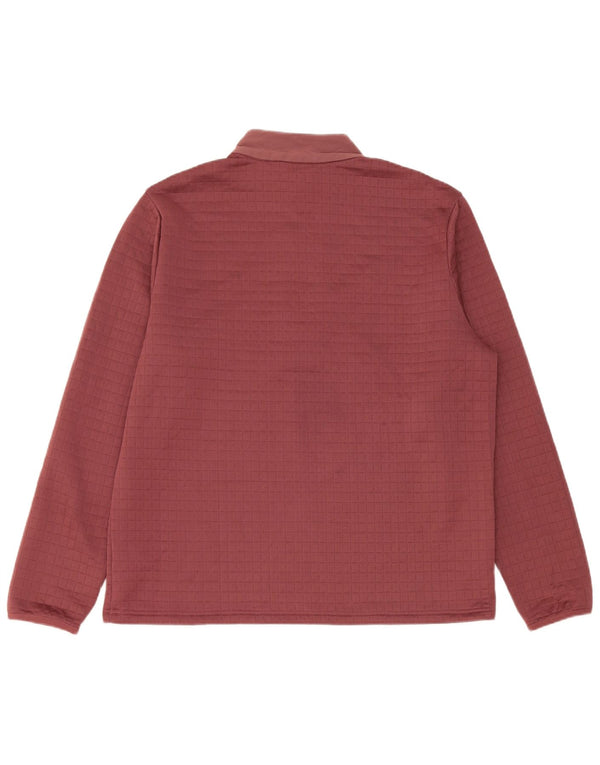 Adidas Mens Zip Neck Pullover Treino Top Grande Poliéster Borgonha