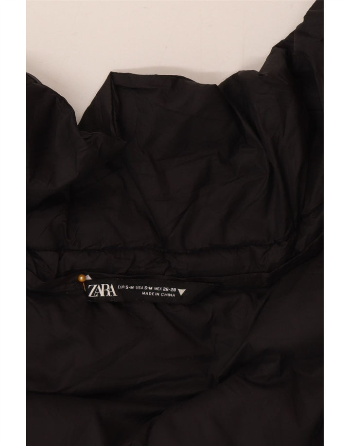 Zara Womens Oversized acolchoado Gilet UK 10 pequeno preto