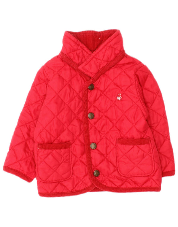 Casaco acolchoado Benetton Baby Boys 6-9 meses poliamida vermelha