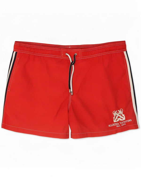 Marina Yachting Shorts de natação masculino gráfico grande algodão vermelho